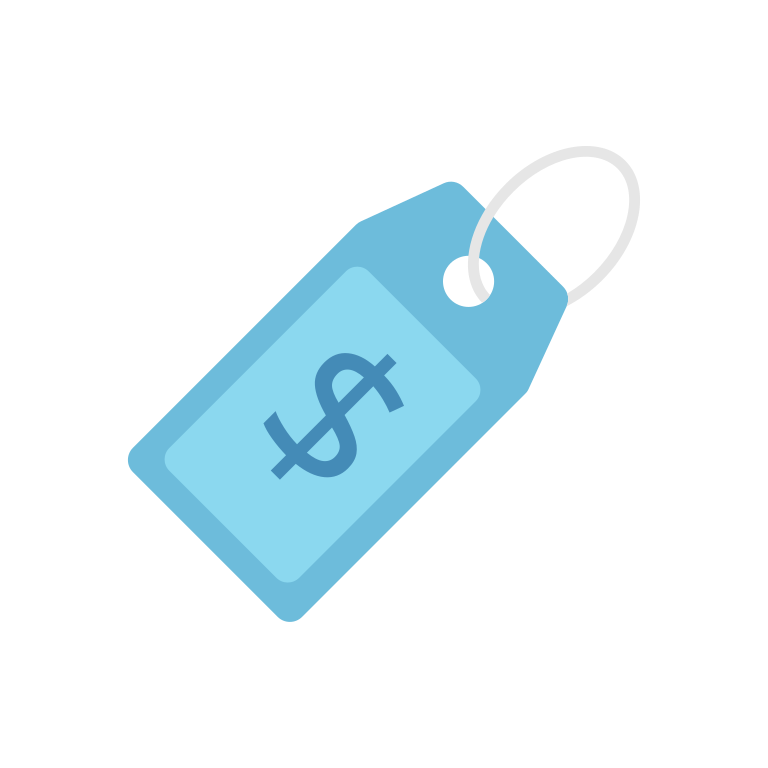 blue price tag icon