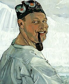 Önarckép pipával, 1915