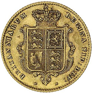 REVERSE QUEEN VICTORIA, young head, half sovereign, 1844 (S.3859). Nearly extremely fine.jpg