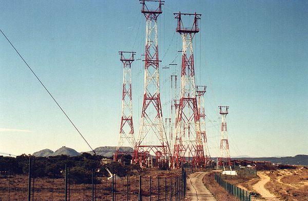 Antennas of RFE's/RL's transmission facilities on the beach of Pals (Catalonia, Spain) in 2005