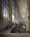 Re Vittorio Emanuele II, Cavour, i Ministri e la Corte scendono lo scalone di Palazzo Madama dopo l’inaugurazione della V Legislatura subalpina, 1853.jpg