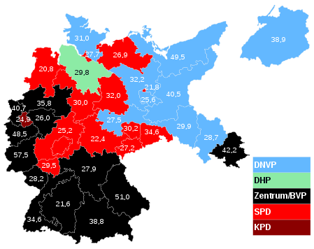 Stimmenstärkste Parteien nach Wahlkreisen (angegeben ist jeweils der Prozentanteil der stärksten Partei)