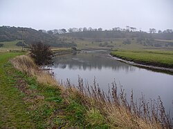 River Aln: River in Northumberland, England, UK, flows into the North Sea at Alnmouth