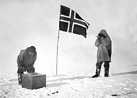 Amundsen checks that he's at the South Pole