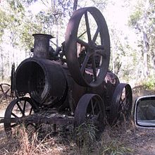 Abandoned mining equipment at the Rocky Bluff Battery Rocky Bluff Battery and Township.jpg