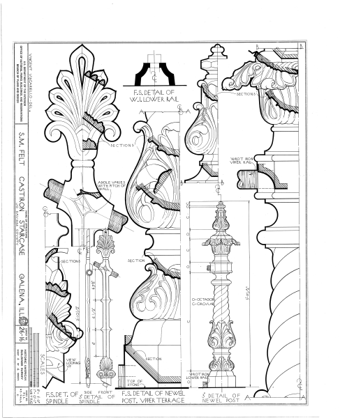 File:S. M. Felt House (Staircase), Prospect Street, Galena, Jo Daviess County, IL HABS ILL,43-GALA,5- (sheet 4 of 4).png