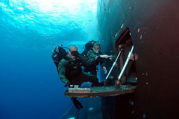 US Navy submarine diving lock out, 2007.