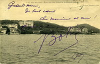 Carte postale de Sainte-Maxime avec autographe de Théodore Botrel, 1907.