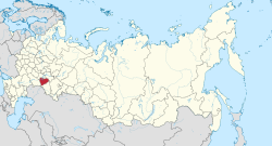 Samaran alueen sijainti Venäjällä, alla kaupungin sijainti alueella
