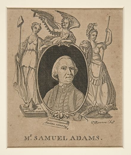 Adams as portrayed by Paul Revere, 1774. Yale University Art Gallery.