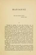 mon ami charles poncy. george sand. I « Quand tu passes le long des buissons, sur ce maigre cheval qui a l’air d’une chèvre sauvage, à quoi penses-tu, belle endormie ? Quand je dis belle,… tu ne l’es point, tu es trop menue, trop pâle, tu manques d’éclat, et tes yeux, qui sont grands et noirs, n’ont pas la moindre étincelle de vie. Or, quand tu passes le long des buissons, sans soupçonner que quelqu’un peut être là pour te voir paraître et disparaître, — quel est le but de ta promenade et le sujet de ta rêverie ? Tes yeux regardent droit devant eux, ils ont l’air de regarder loin. Peut-être ta pensée va-t-elle aussi loin que tes yeux ; peut-être dort-elle, concentrée en toi-même. » Tel était le monologue intérieur de Pierre André pendant que Marianne Chevreuse, après avoir descendu au pas sous les noyers, passait devant le ruisseau et s’éloignait au petit galop pour disparaître au tournant des roches. Marianne était une demoiselle de campagne, propriétaire d’une bonne métairie, rapportant environ cinq mille francs, ce qui représentait dans le pays un capital de deux cent mille. C’était relativement un bon parti, et pourtant elle avait déjà vingt-cinq ans et n’avait point