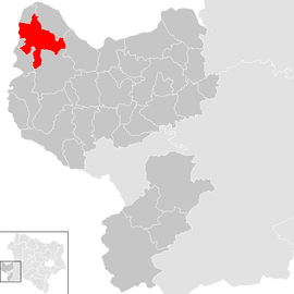 Poloha obce St. Valentin v okrese Amstetten (klikacia mapa)