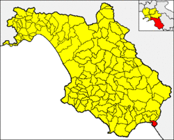Lokasi Sapri di Provinsi Salerno