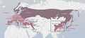 Distribution map of Aegithalos caudatus and Aegithalos glaucogularis