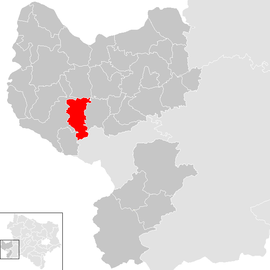 Poloha obce Seitenstetten v okrese Amstetten (klikacia mapa)