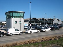 The former control tower, now within Sheffield Business Park Sheffield Business Centre and Tower 22 10 2018 1.jpg