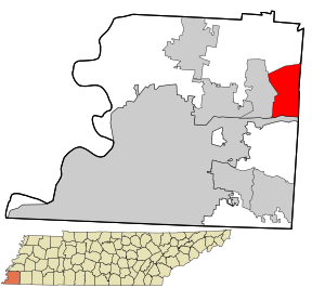 Location in Shelby County and state of ٹینیسی.