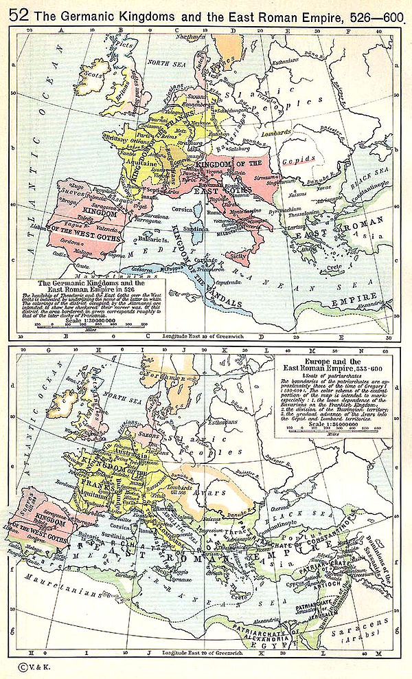 Western Europe and the East Roman Empire 526–600