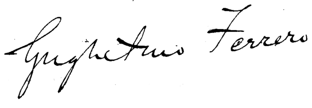 signature de Guglielmo Ferrero