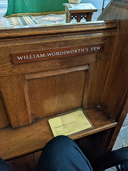 File:St Mary's Church, Rydal - Wordsworth's pew.jpg