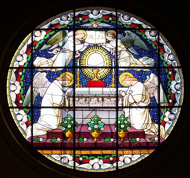 File:Stained glass in Nysa cathedral.jpg