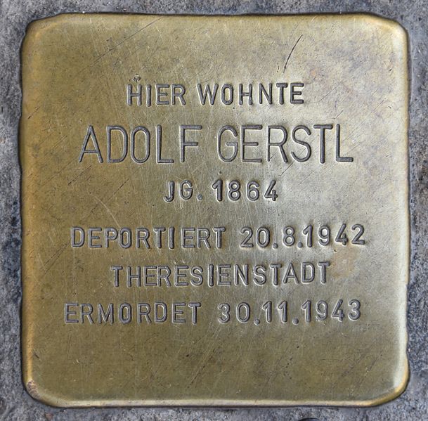 File:Stolperstein für Adolf Gerstl.JPG