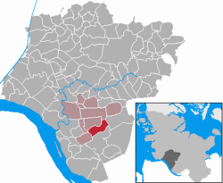 Elhelyezkedése Schleswig-Holstein térképén