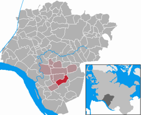 Poziția Süderau pe harta districtului Steinburg