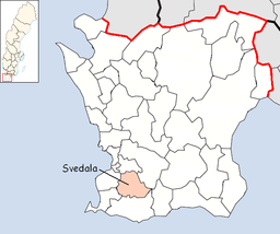 Svedala kommuns läge i Skåne län