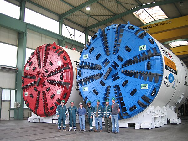 Tunnel boring machine used to dig two subway stations on the LA Metro Gold Line Eastside Extension, now part of the E Line.