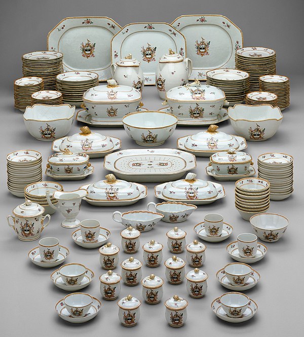 An 18th-century Chinese export porcelain service, for the America market