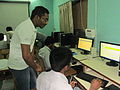 Telugu Wikipedians train the students of Government Degree college Khairatabad, Hyderbad during an outreach session