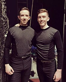 The Gardiner Brothers backstage before a Riverdance Performance in the Gaiety Theatre in Dublin. The Gardiner Brothers backstage before a Riverdance performance at the Gaiety Theatre.jpg