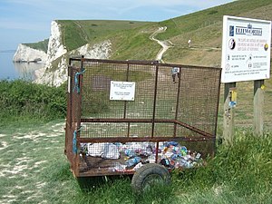 The trash bin at Durdle Door - geograph.org.uk - 1948468.jpg