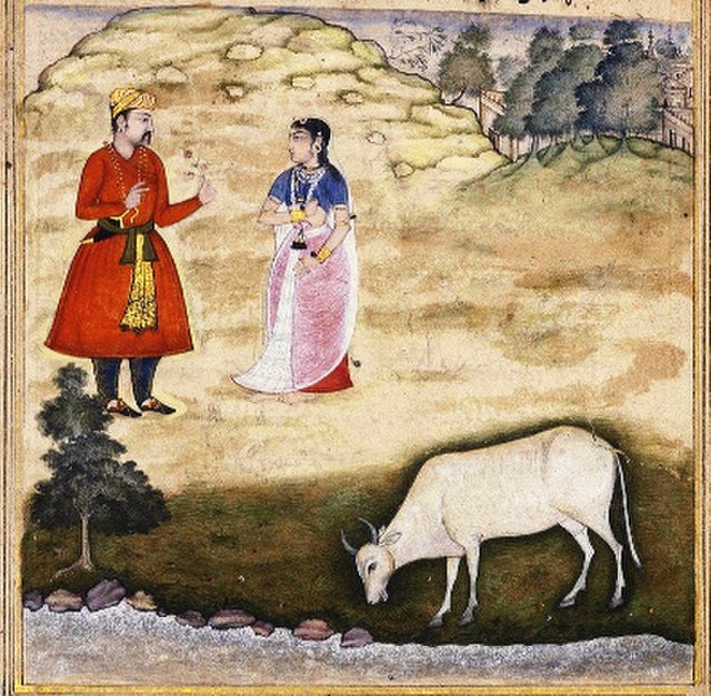 The wife of one of the Vasus is tempted to steal the wish-bearing cow