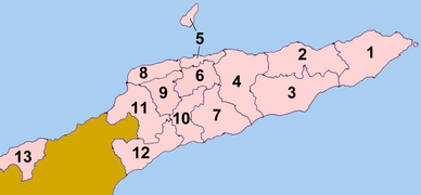 Die Distrikte Osttimors zwischen 2003 und 2015