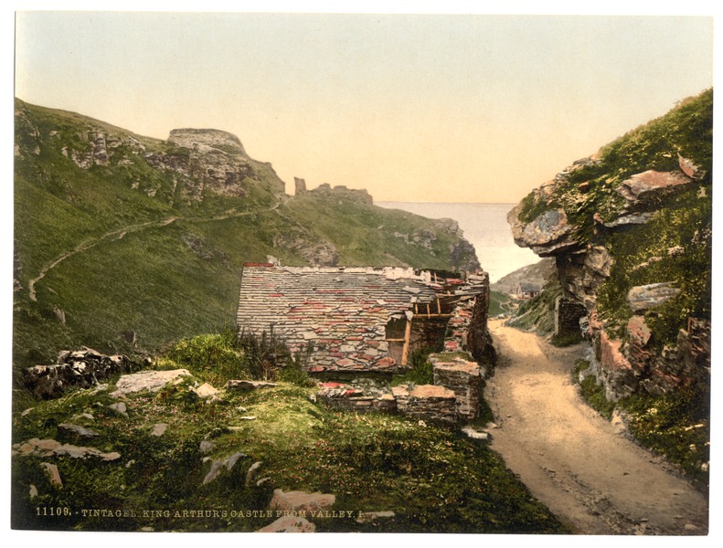 File:Tintagel, King Arthur's Castle from valley, I, Cornwall, England-LCCN2002696618.tif
