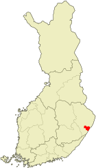 Location of Tohmajärvi in ​​Finland