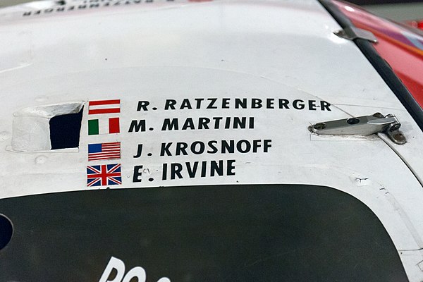 Roland Ratzenberger's name was left on the Toyota 94C-V as a tribute.