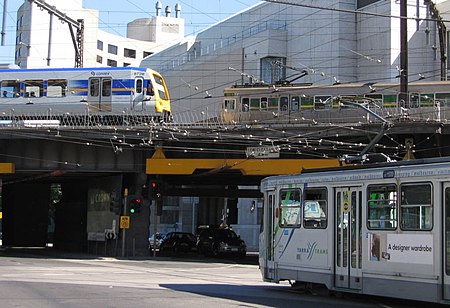 Tram and trains in melbourne