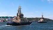 Tugboats Boss and Svitzer Hymer leaving Lahälla 2.jpg