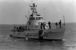 U.S. Coast Guard patrol boat Point Warde (WPB-82368) off the coast during Upward Key '87, a joint exercise of U.S. and Antigua and Barbuda Defense Forces U.S. Coast Guard patrol boat POINT WARDE (WPB-82368).jpg