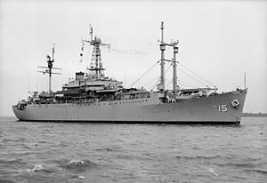 USS Adirondack (AGC-15), circa in 1951 (6929425).jpg