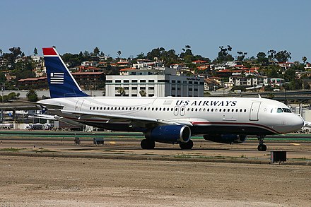 A US Airways Airbus A320 at San Diego International Airport
