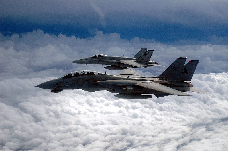 File:US Navy 041209-N-5636B-014 An F-14D Tomcat flies in a loose formation with an F-A-18A- Hornet.jpg