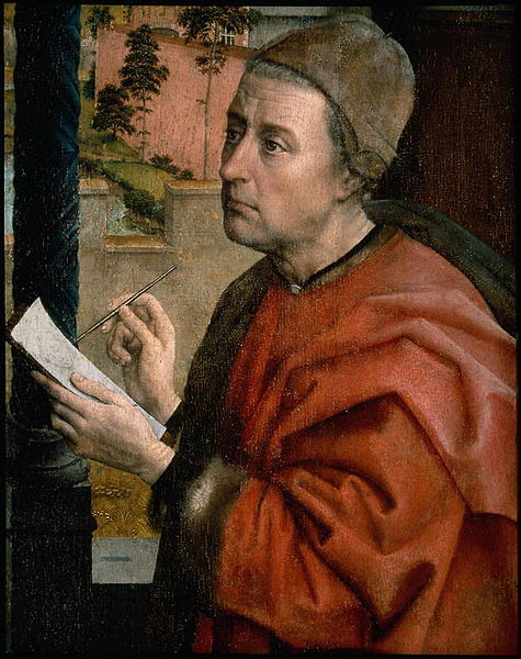 File:Van der Weyden, Saint Luke Drawing the Virgin, Luke detail.jpg