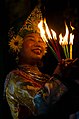 Vietnamese dancer with candles