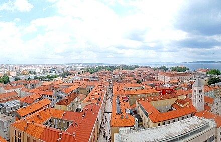 View of Zadar Town and Adratic Sea from Zadar Bell Tower