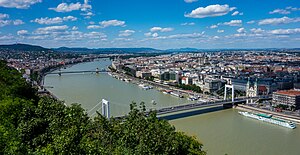 View from Gellért Hill to the Danube, Hungary - Budapest (28493220635).jpg