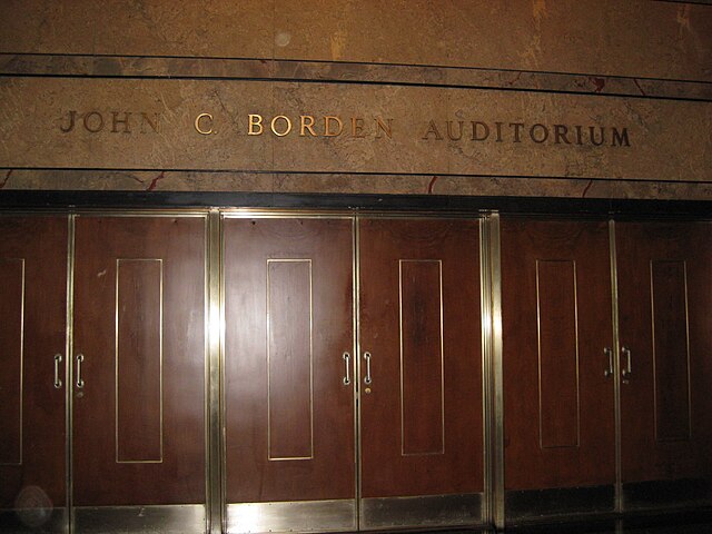 Entrance to the John C. Borden Auditorium